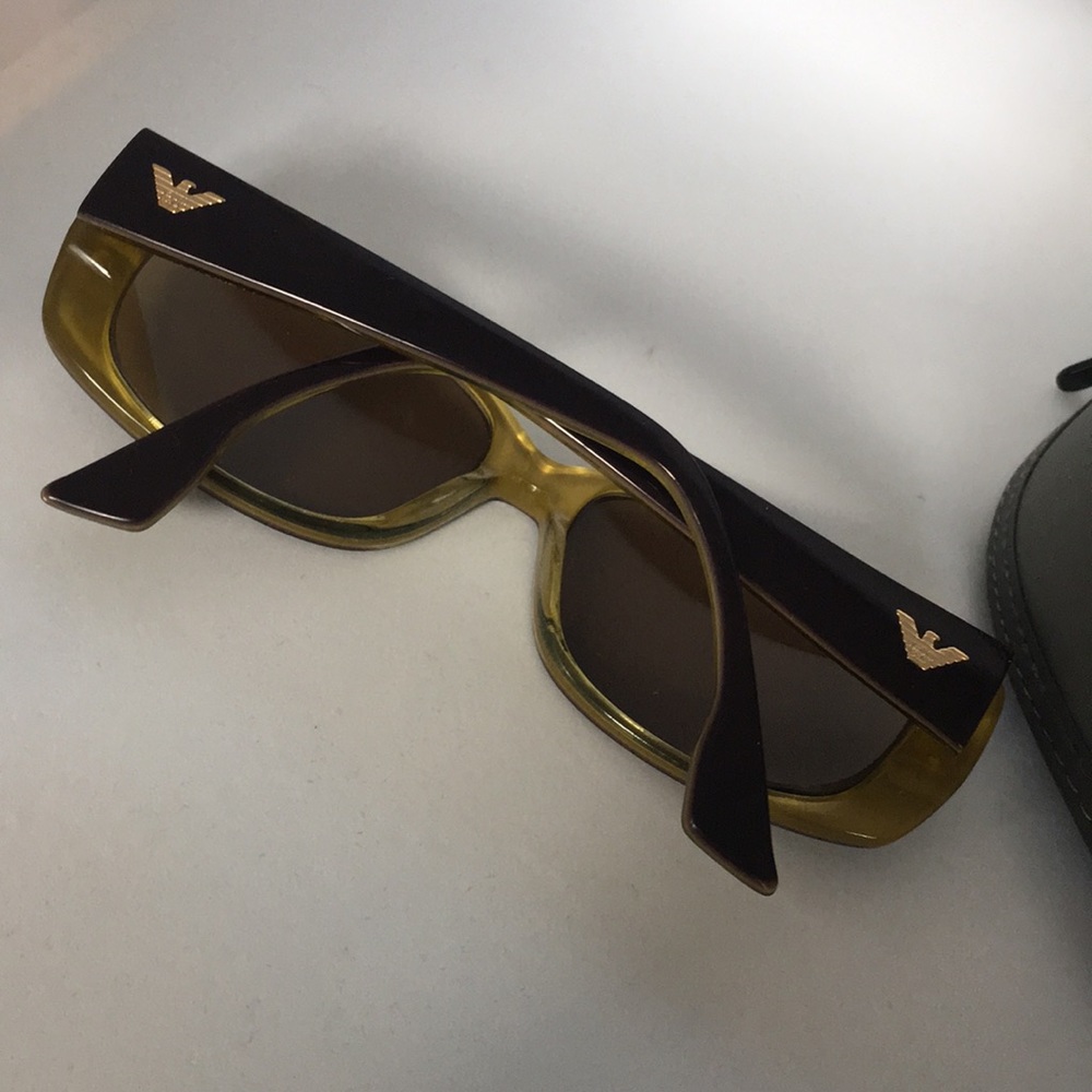 Vintage Designer EMPORIO ARMANI Tortoise Eyeglasses Sunglasses Frames & Case - Picture 15 of 16